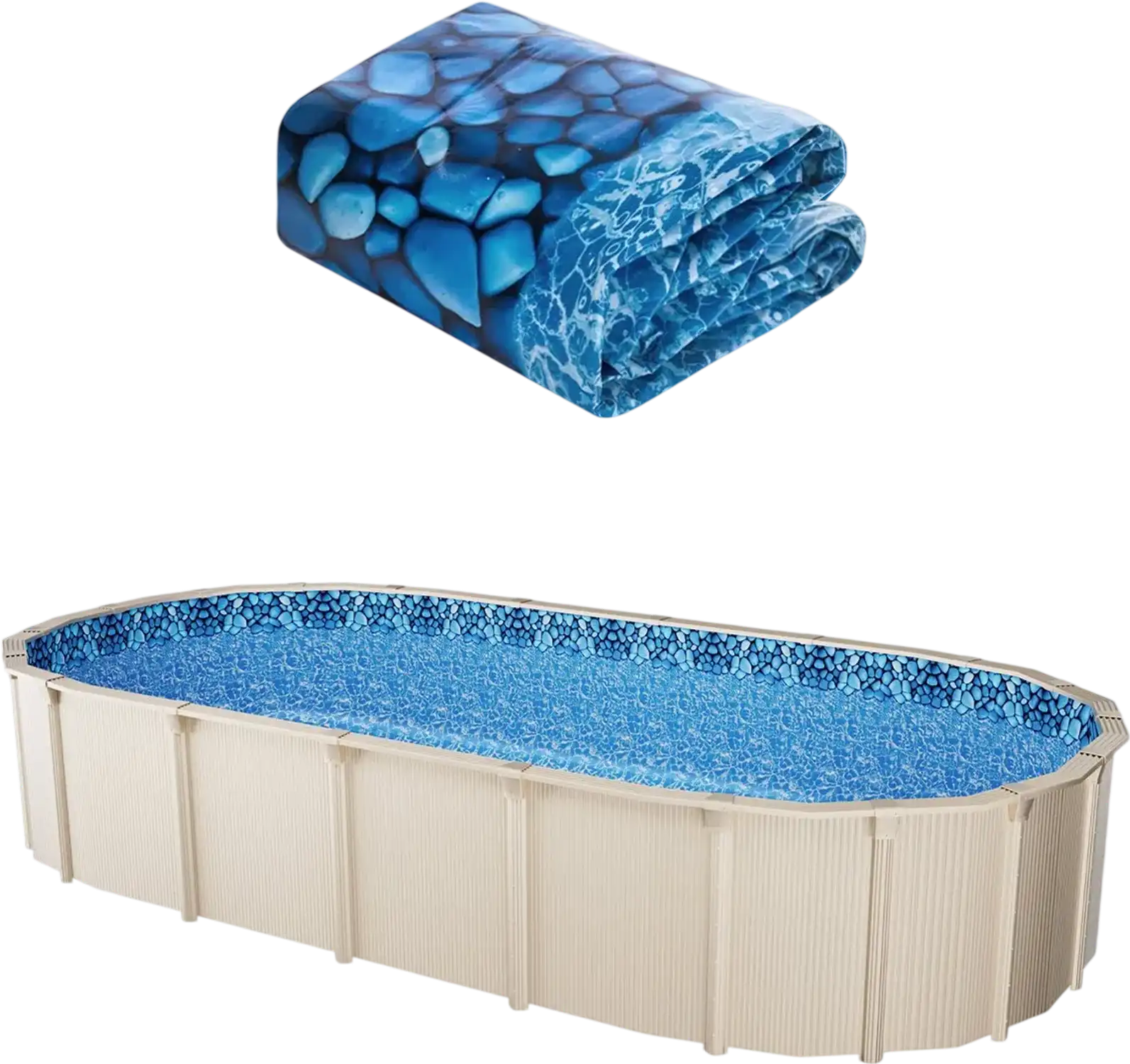 Vevor Above Ground Pool Liner 12' x 24' Oval Unibead 52