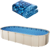 VEVOR 12 x 24 ft Oval Pool Liner, Unibead Above Ground Pool Liners, 52in Wall Height, Durable Standard Gauge Vinyl, Designed for Steel Sided Above-Ground Swimming Pools