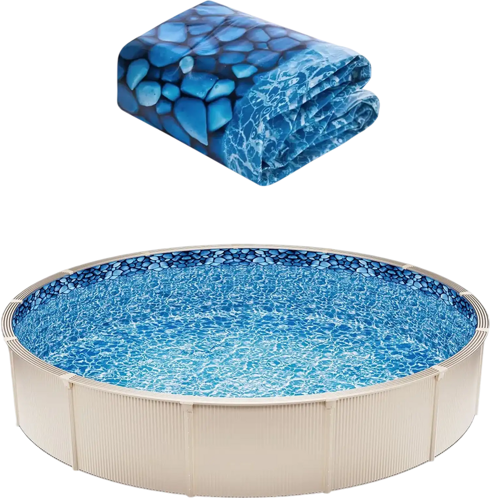 VEVOR 18-ft Round Above Ground Pool Liner, Overlap Pool Liners, Standard Gauge Vinyl, 48-to-54inch Wall Height, Designed for Steel Sided Above-Ground Swimming Pools