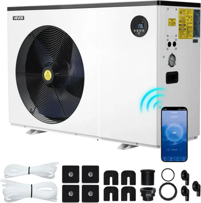 VEVOR Pool Heat Pump Max 70730 BTU, Electric Pool Heater for Above & In-Ground Up to 19812 Gallons, All-DC Inverter Technology, WiFi & App Remote Control, Multiple Protection for Swimming Party
