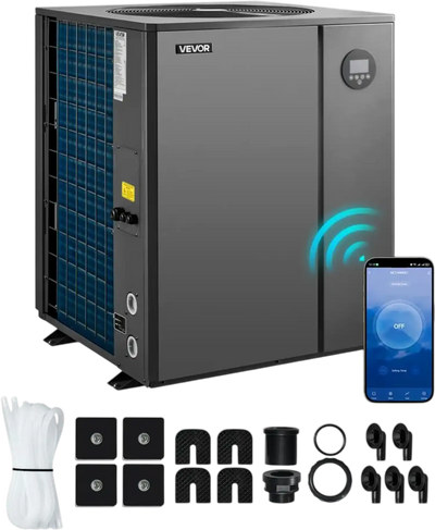 Vevor Pool Heat Pump Electric Pool Heater WiFi App Remote Control 104790 BTU New