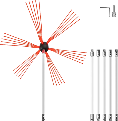 Vevor Chimney Sweep Kit 20' Rotary Fireplace Flue Cleaning System New