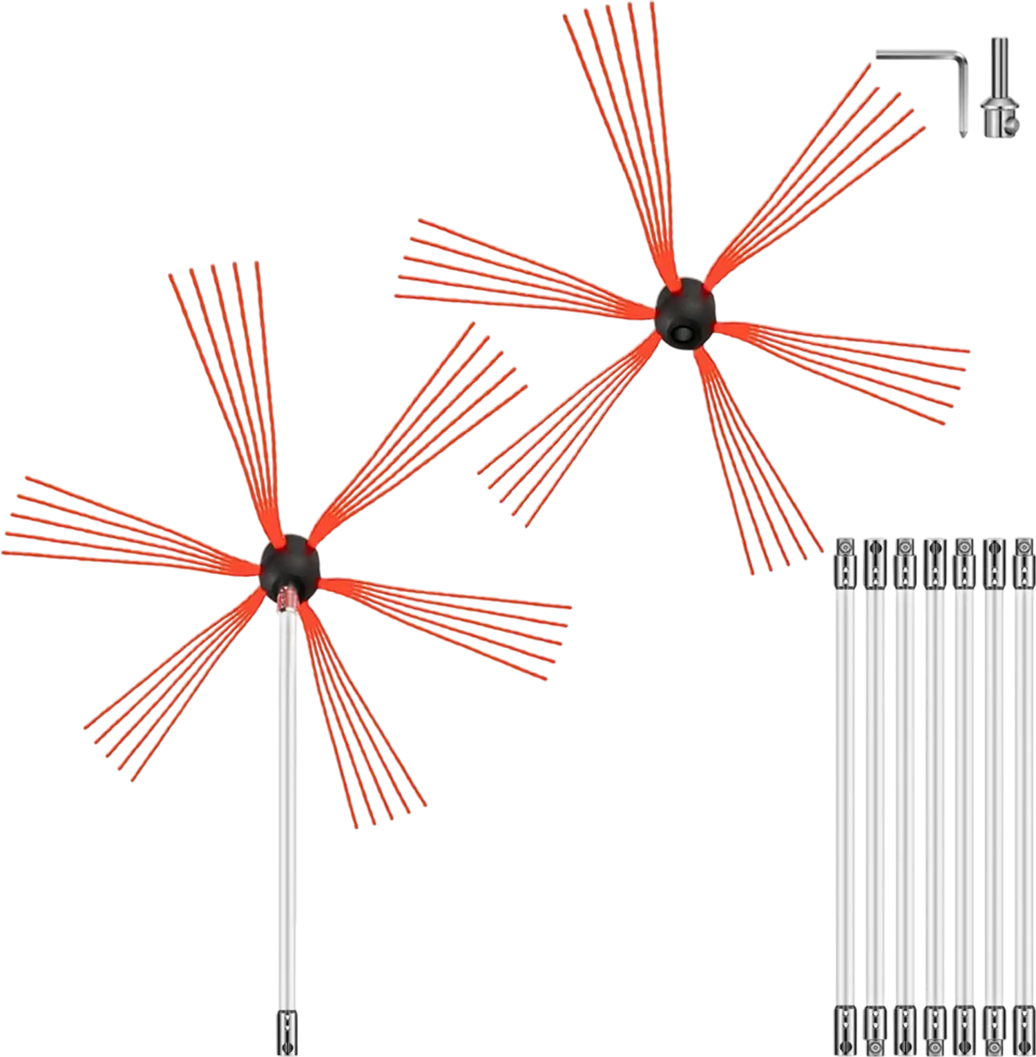 Vevor Chimney Sweep Kit 26' Fireplace Cleaning Brush Rod Set New