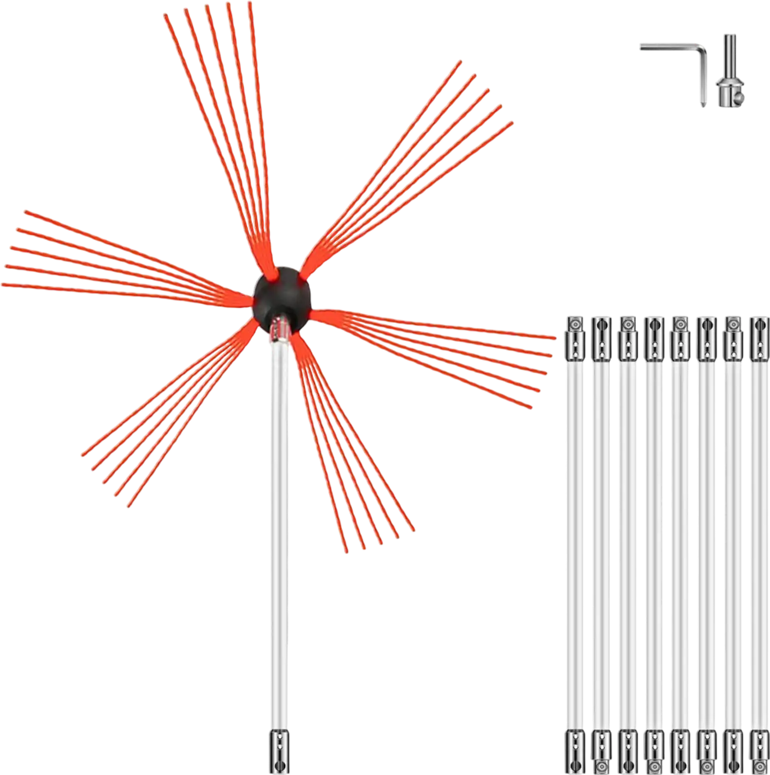 Vevor Chimney Sweep Kit 30' Rotary Fireplace Flue Cleaning Tool New