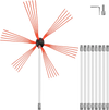 VEVOR Chimney Sweep Kit 30FT Length, Chimney Brush Kit with 9 Nylon Flexible Rods, Rotary Chimney Cleaning Kit Driven by Drill, Chimney Cleaning Tool Kits for Sweeping Fireplace Flue