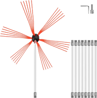 VEVOR Chimney Sweep Kit 30FT Length, Chimney Brush Kit with 9 Nylon Flexible Rods, Rotary Chimney Cleaning Kit Driven by Drill, Chimney Cleaning Tool Kits for Sweeping Fireplace Flue