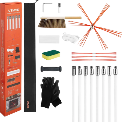 Vevor Chimney Sweep Kit 26' Extendable Fireplace Cleaning Tool New