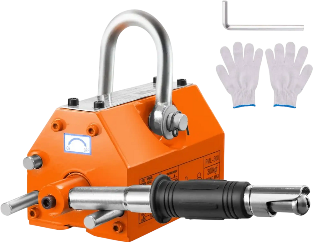 VEVOR Magnetic Lifter, 660 lbs/300 kg Pulling Capacity, 2.5 Safety Factor, Neodymium & Steel, Lifting Magnet with Release, Permanent Lift Magnets, Heavy Duty Magnet for Hoist, Shop Crane, Block, Board