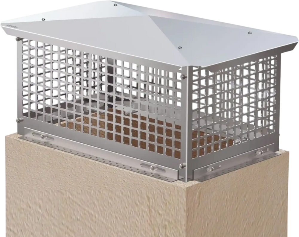 VEVOR Chimney Cap, 13\" x 21\" Flue Caps, 304 Stainless Steel Fireplace Chimney Cover, Adjustable Metal Spark Arrestor with Bolts Screws, Mesh Chimney Flue Cover for Outside Existing Clay Flue Tile