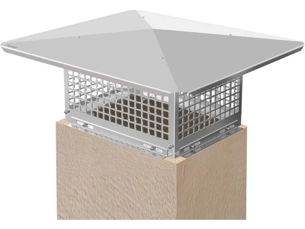 VEVOR Chimney Cap, 17\" x 21\" Flue Caps, 304 Stainless Steel Fireplace Chimney Cover, Adjustable Metal Spark Arrestor with Bolts Screws, Mesh Chimney Flue Cover for Outside Existing Clay Flue Tile