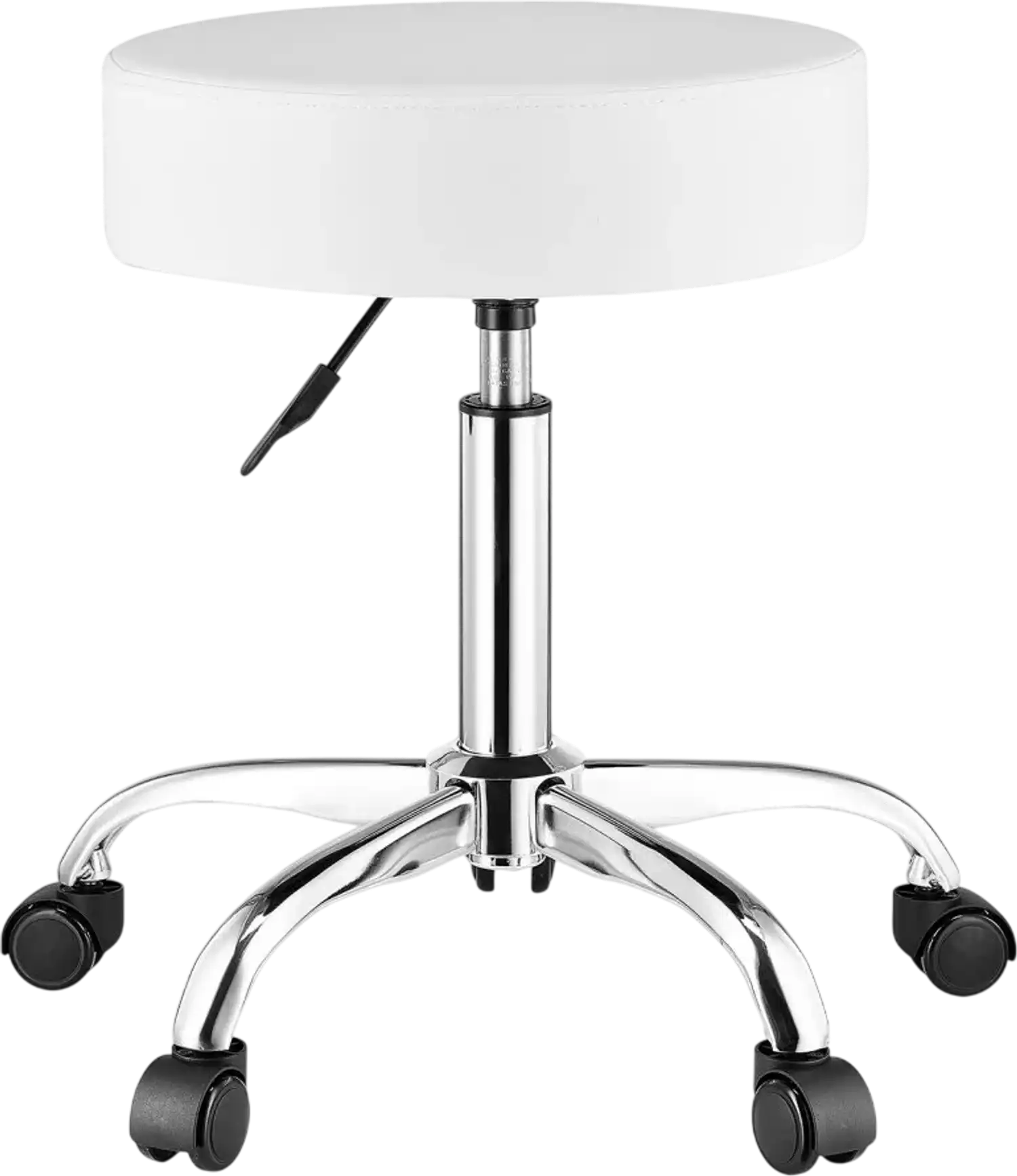 Vevor Rolling Stool Height Adjustable Swivel Work Chair White New