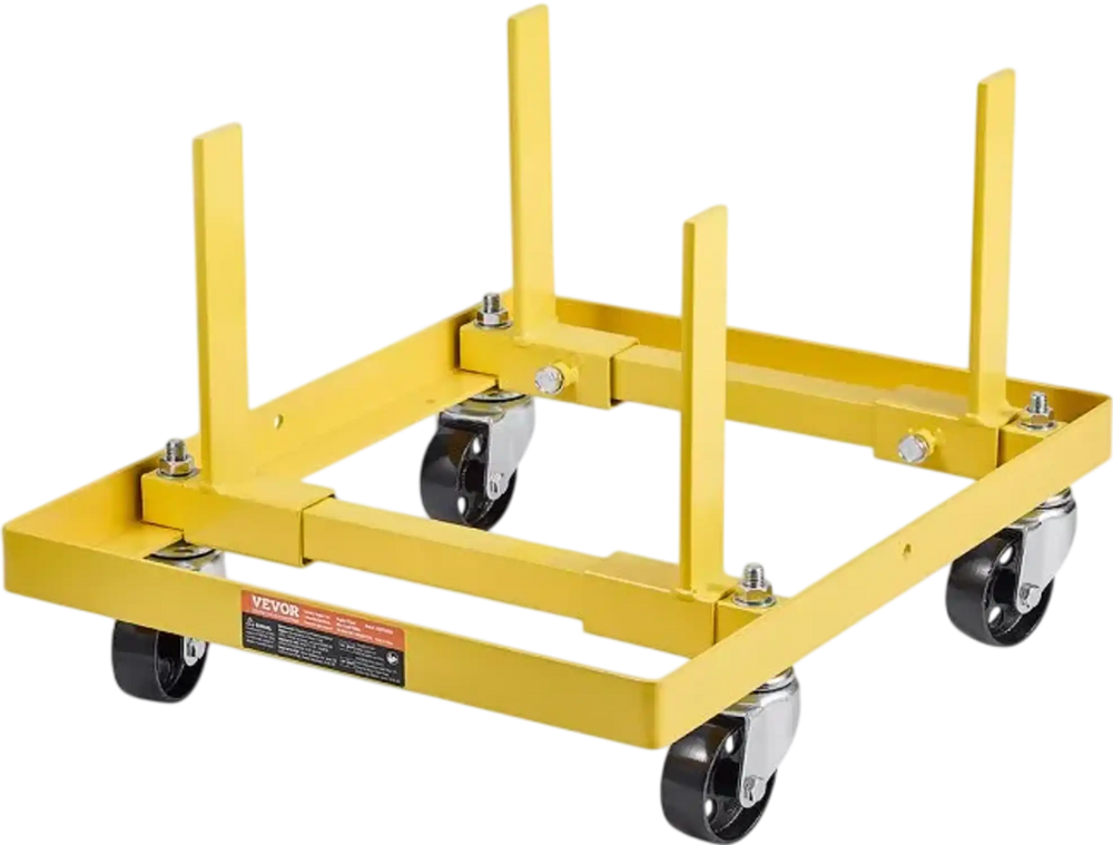VEVOR Engine Stand, 750 LBS Load Capacity Engine Motor Stand with Adjustable Width & Length, Heavy-Duty Steel Motor Holder with 4 Swivel Casters and 2 Ratchet Straps, Suitable for Most Engines