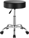 VEVOR Rolling Stool with Wheels, 450 LBS Weight Capacity Round Rolling Stool Chair, Height Adjustable Thickened PU Leather Swivel Stool for Salon, Spa, Massage, Tattoo, Clinic, Black