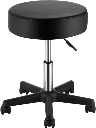 VEVOR Rolling Stools with Wheels, 400 LBS Weight Capacity Adjustable Height Stool with Ultra-Thick Seat Cushion, Swivel Stools Chair for Salon, Bar, Home, Office, Tatoo, Medical, Massage, Black