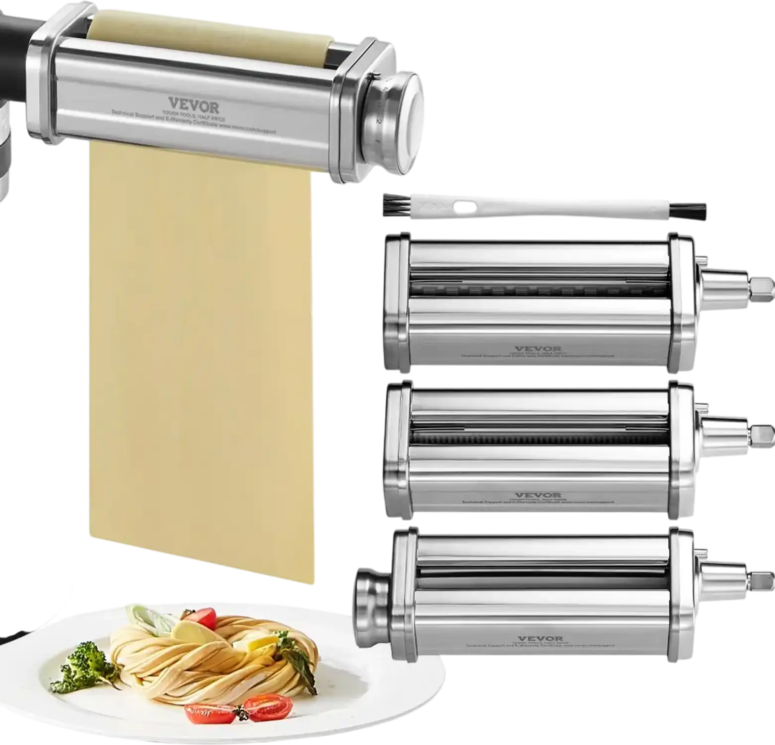 Vevor Pasta Attachment KitchenAid Stand Mixer Stainless Steel Roller Cutter Set 3-Pc New
