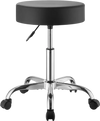 VEVOR Rolling Stool with Wheels, 500 lbs Weight Capacity, Height Adjustable, Thick Cushion Ergonomic PU Leather Seat, 360° Swivel Round Rolling Stool Chair for Salon, Spa, Clinic, Medical, Black
