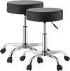 VEVOR Rolling Stools with Wheels, Set of 2, 500 lbs Weight Capacity, Height Adjustable, Thick Cushion Ergonomic PU Leather Seat, 360° Swivel Round Rolling Stool Chair for Salon, Spa, Clinic, Black