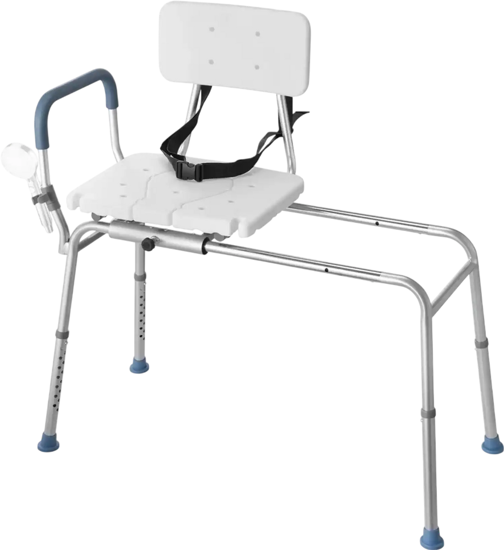 VEVOR Sliding Shower Chair, 400 lbs Capacity Tub Transfer Bench for Bathtub, Heavy Duty Shower Bench with Arms and Backrest, Height Adjustable Seat for Handicap, Adults, Seniors, Elderly and Disabled