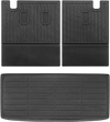 VEVOR Cargo Mats Compatible with 2016-2022 & 2023-2024 Honda Pilot, Custom Fit TPE Cargo Liner Set for SUVs, Trunk and Back Seat Protector Replacement, Black, Trunk Mat and Backrest Mats