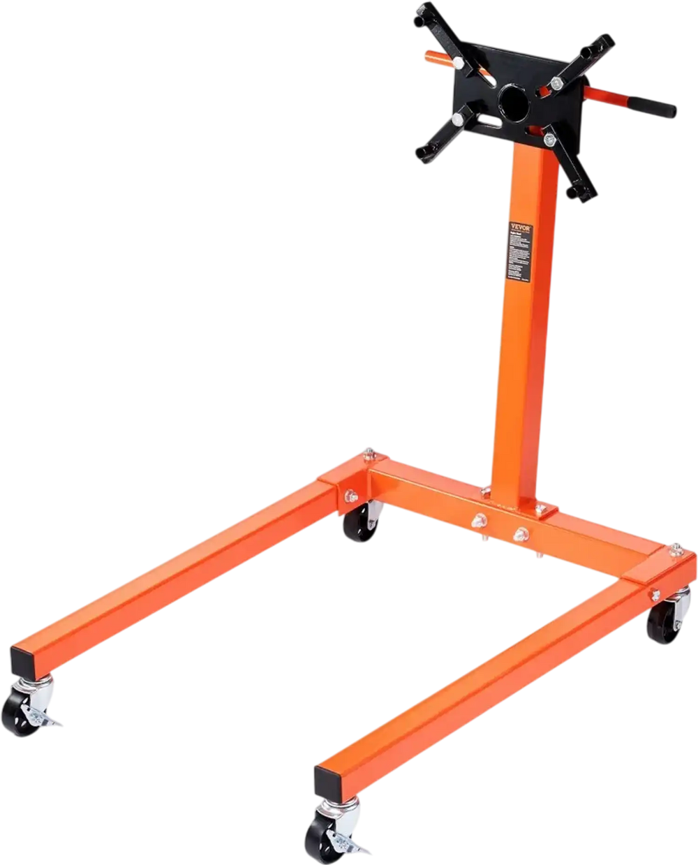 VEVOR Engine Stand, 1300 lbs (3/5 Ton) Rotating Engine Motor Stand with 360 Degree Adjustable Head, Cast Iron Motor Hoist Dolly, 4-Caster, 4 Adjustable Arms, for Vehicle Maintenance, Auto Repair