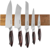VEVOR Kitchen Knife Set, 6 Piece High Carbon Stainless Steel Sharp Knife Set, Professional Kitchen Cutlery with Ergonomic Crack-Resistant Handle, and Walnut Finish Powerful Magnetic Knives Holder