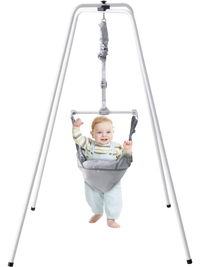 VEVOR Baby Jumper with Stand, Height-Adjustable Baby Jumpers and Bouncers, 35LBS Loading Toddler Infant Jumper for 3+ Months, Quick-Folding Indoor/Outdoor Jumper Exerciser Gift for Babies