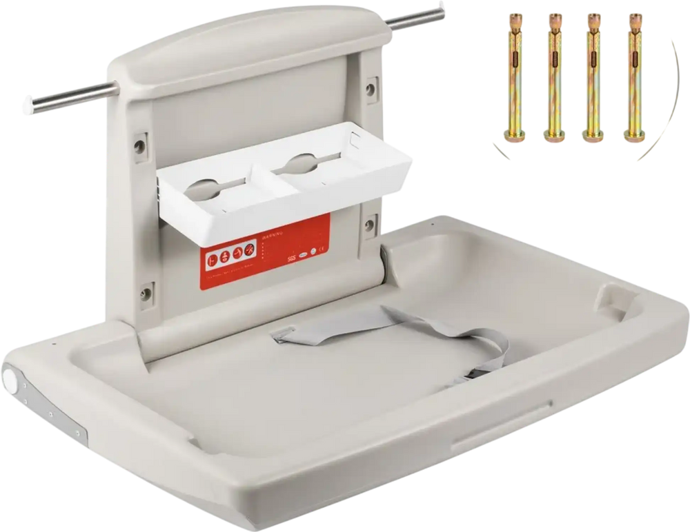 VEVOR Horizontal Baby Changing Table Wall-mounted Baby Diaper Changing Station Vertical Fold Down Baby Changing Table