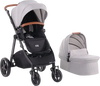 VEVOR Travel System Stroller with Infant Bassinet, 2-in-1 Baby Cradle Stroller Combo, Reversible Seat, Easy One-button Folding, EVA Tires with Brake Aluminum Stroller Carseat Combo Set (Light Gray)