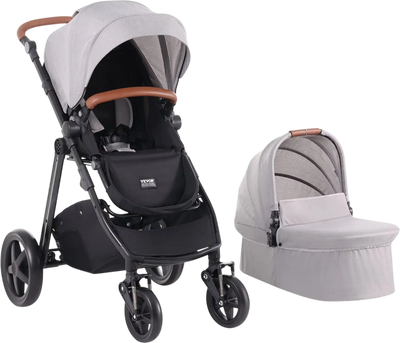 Vevor Stroller Travel System with Bassinet Light Gray New