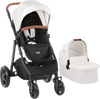 VEVOR Travel System Stroller with Infant Bassinet, 2-in-1 Baby Cradle Stroller Combo, Reversible Seat, Easy One-button Folding, EVA Tires with Brake Aluminum Stroller Carseat Combo Set (White)