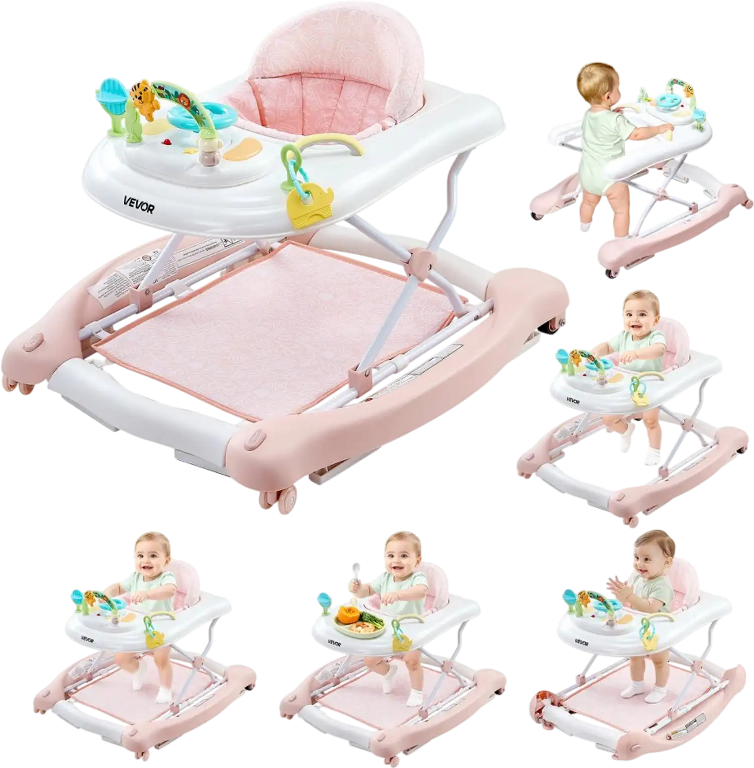 Vevor Baby Walker 5-in-1 Folding Activity Center on Wheels New