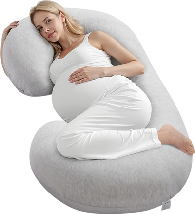VEVOR Pregnancy Pillow, C-Shaped Full Body Maternity Pillow for Sleeping, Ultra-Soft and Breathable Pregnant Support Pillows with Removable & Washable Cover, Perfect for Back, Belly, Hip, Legs Relief