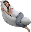 VEVOR Pregnancy Pillows for Side Sleeping, L-Shaped Maternity Pillow for Pregnant Women, Soft & Breathable Pregnancy Body Pillow with Washable Jersey Cover for Head Neck Belly Leg Support, Light Gray