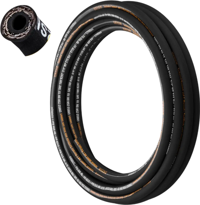 VEVOR Hydraulic Hose 3/4 inch x 50 ft, Coiled Hydraulic Hose 3120 PSI, Rubber Hydraulic Hose with 2 High-Tensile Steel Wire Braid, Bulk Hydraulic Hose -20℃ to 140℃, Hydraulic Oil Flexible Hose