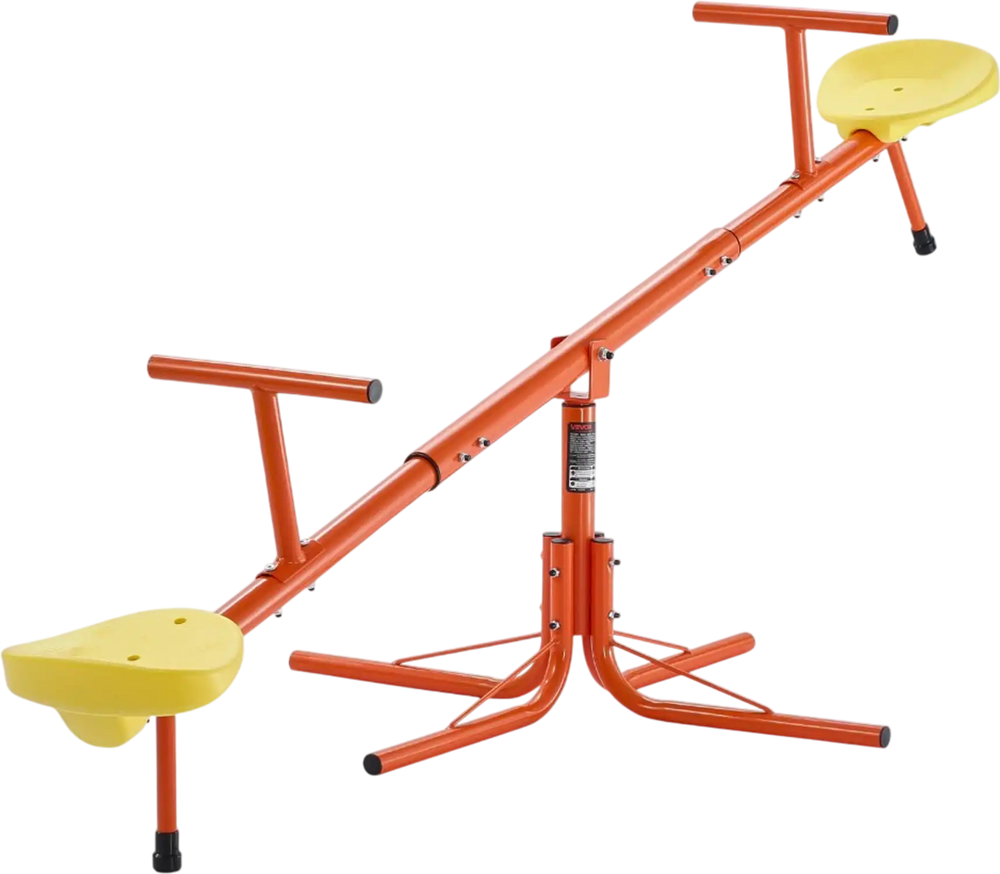 VEVOR Kids Seesaw, 100 lbs Load Capacity per Seat, Sit and Spin Teeter Totter with 4-prong Support Legs, Kids Outdoor Playground Equipment, Swiveling 360 Degrees Rotating for Children Aged 3+