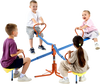 VEVOR Kids Seesaw, 110 lbs Load Capacity per Seat, Sit and Spin Teeter Totter with 4-prong Support Legs, Kids Outdoor Playground Equipment, Swiveling 360 Degrees Rotating for Children Aged 3+, 4 Seats