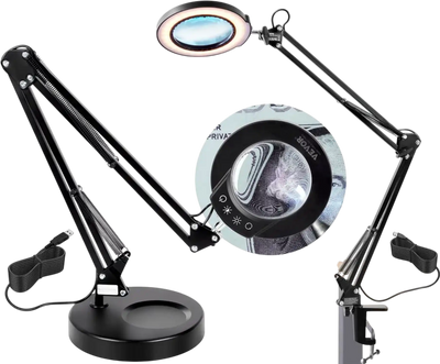 Vevor Magnifying Lamp 5x Glass Lens Desk Light with Base and Clamp New