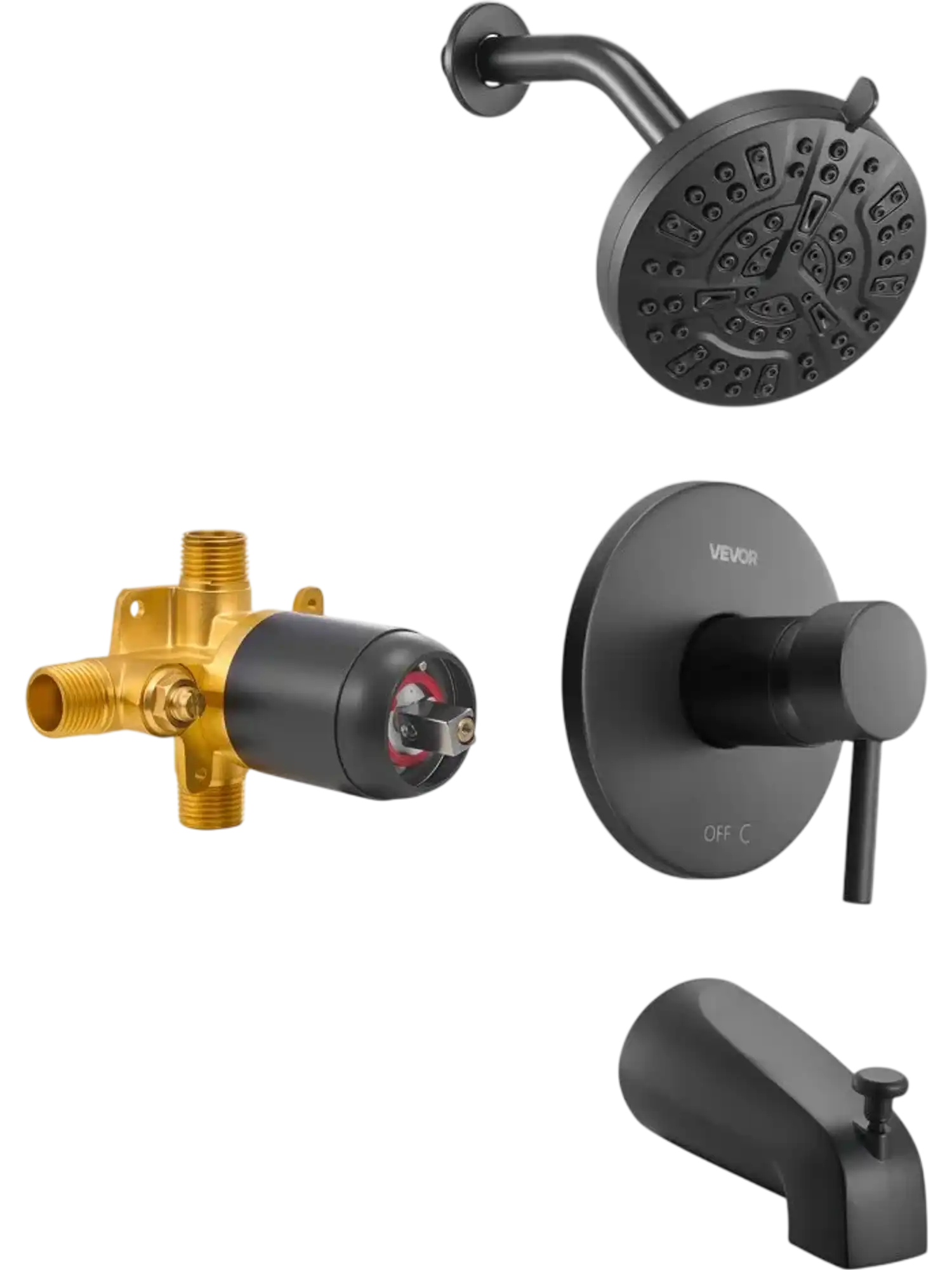 Vevor Tub and Shower Faucet Set Matte Black 5