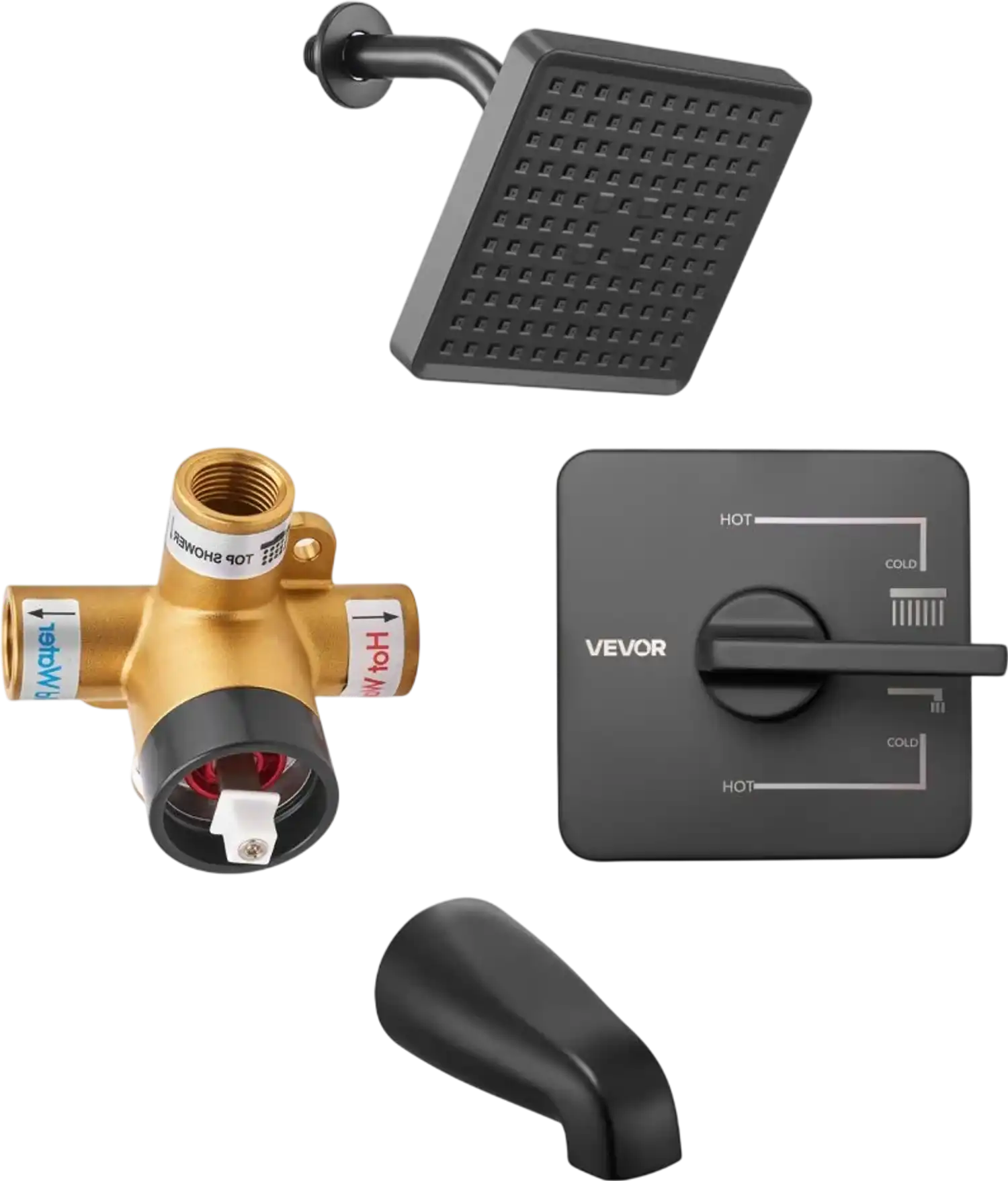 Vevor Tub and Shower Faucet Set Matte Black 6