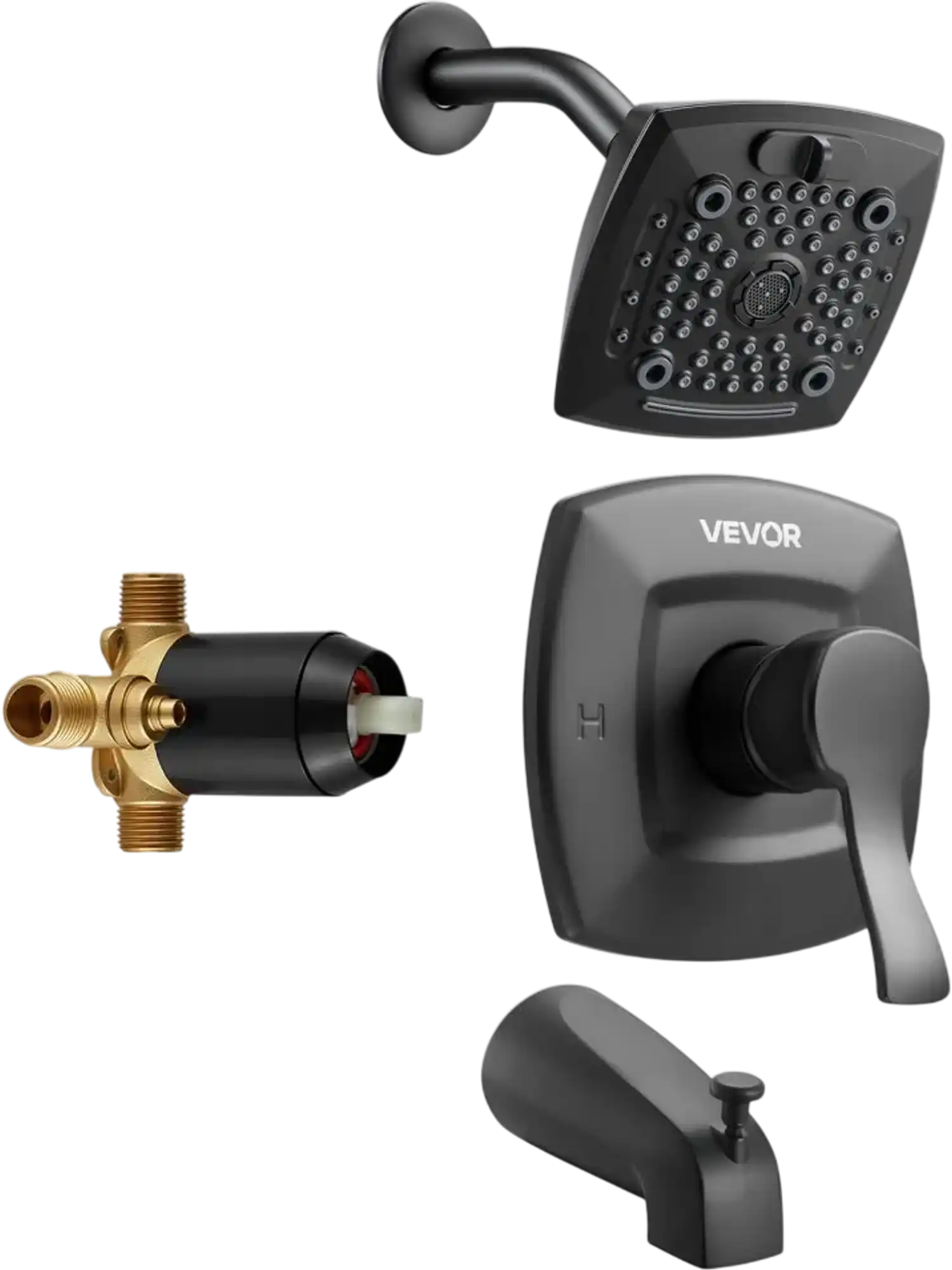 Vevor Tub and Shower Faucet Set Matte Black 5.1