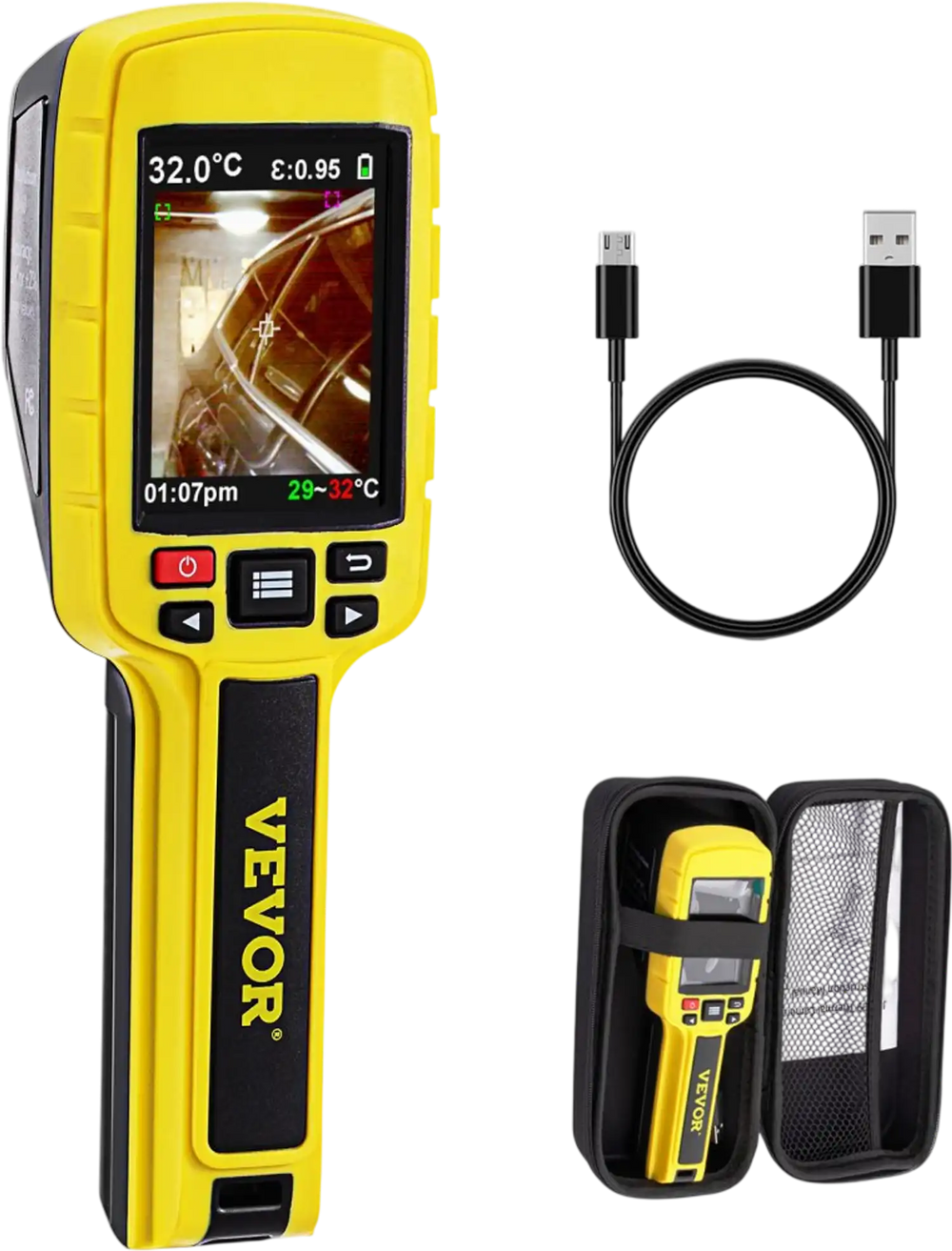 VEVOR Thermal Imaging Camera, 60x60 (3600 Pixels) IR Resolution Infrared Camera with 2.8\" Color Display Screen, Built-in SD Card and Li-ion Battery, for HVAC, Electrical System Automatic Detect