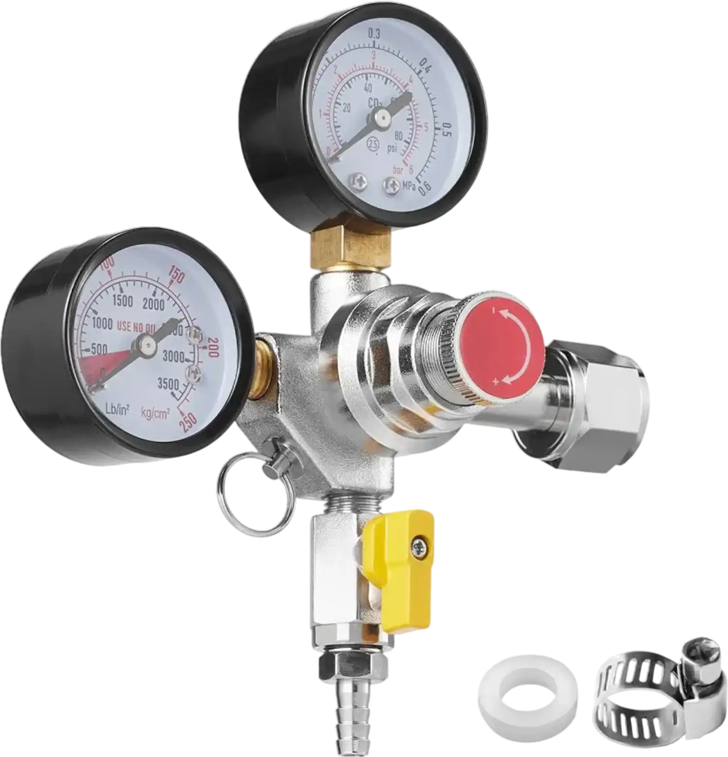Vevor CO2 Regulator Double Gauge Draft Beer Regulator with Check Valve New
