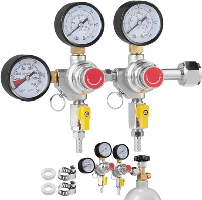 Vevor CO2 Regulator Triple Gauge Draft Beer Regulator New