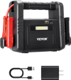 VEVOR 4000A Peak Jump Starter, Portable 12V Lithium Car Battery Booster Pack, Power Bank for All Gas and up to 10L Diesel Engines, with LED Flashlight and Safety Jumper Cables