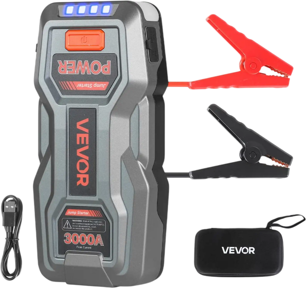 Vevor Jump Starter 3000A Peak 12V Portable Lithium Battery Booster New ...
