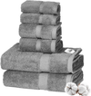 VEVOR 6-Piece Towel Set, 600 GSM 100% Cotton Towels for Bathroom, 2 Bath Towels, 2 Hand Towels and 2 Washcloths, Highly Absorbent & Quick Drying Bathroom Towels for Bathroom, Gym, Hotel, and Spa