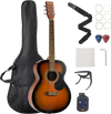VEVOR Dreadnought Acoustic Guitar, 40 in, 6-String Sunburst Solid Top Guitar, Beginner Bundle with Gig Bag, Tuner, Strap, Steel Strings, Picks, Capo, Rosewood Fingerboard, for Adults, Skilled Players