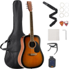 VEVOR Dreadnought Acoustic Guitar, 41 in, 6-String Sunburst Solid Spruce Top Guitar, Beginner Bundle with Gig Bag, Tuner, Strap, Strings, Picks, Capo, Rosewood Fingerboard, for Adult Taller Player
