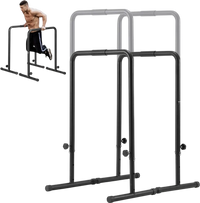 VEVOR Dip Bars, 440 lbs Capacity, Heave Duty Dip Stand Station with Adjustable Height, Fitness Workout Dip Bar Station Stabilizer Parallette Push Up Stand, Parallel Bars for Strength Training Home Gym