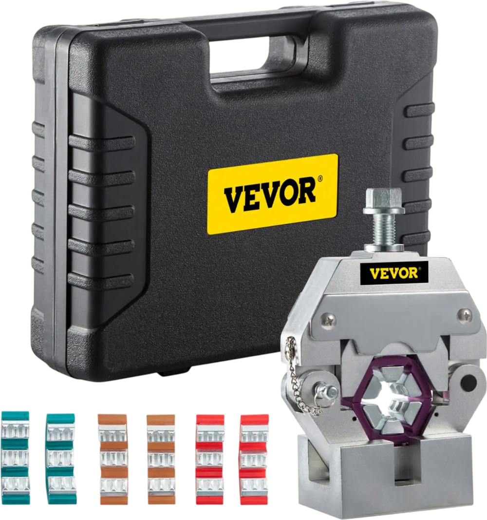 VEVOR Manually Operated AC Hose Crimper Hydra-Krimp 71550 Manual AC Hose Crimper Kit Air Conditioning Repair Handheld AC Hose Crimping Tool with 4 Dies